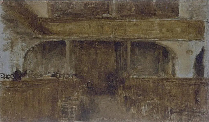 Braun und Gold: Die kleine Klasse des Pfarrers in Sainte-Catherine, Honfleur - James Abbott McNeill Whistler