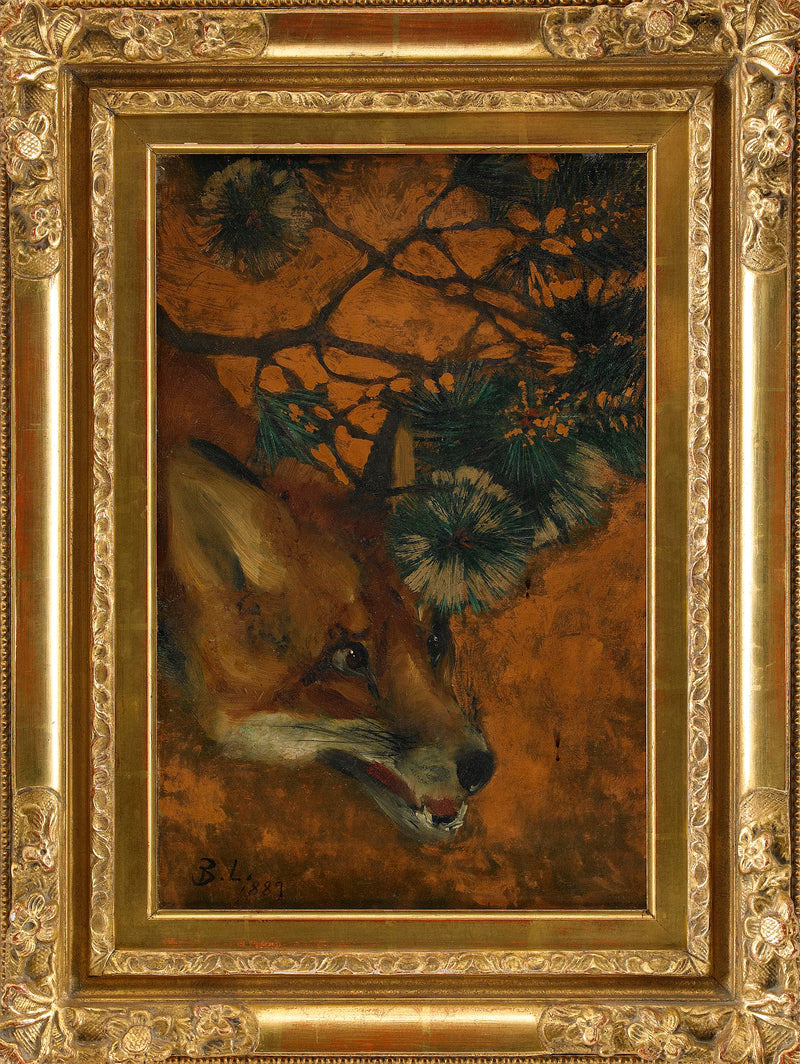 Fuchs unter einem Tannenzweig - Bruno Liljefors
