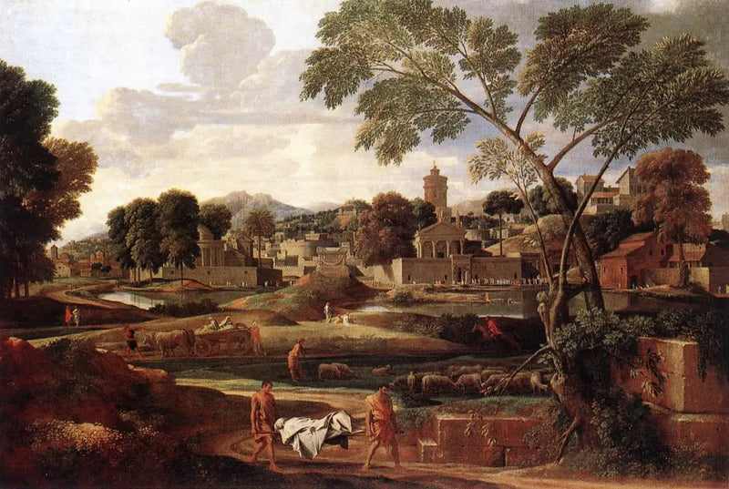 Landschaft mit den Beerdigungen des Phokion - Nicolas Poussin