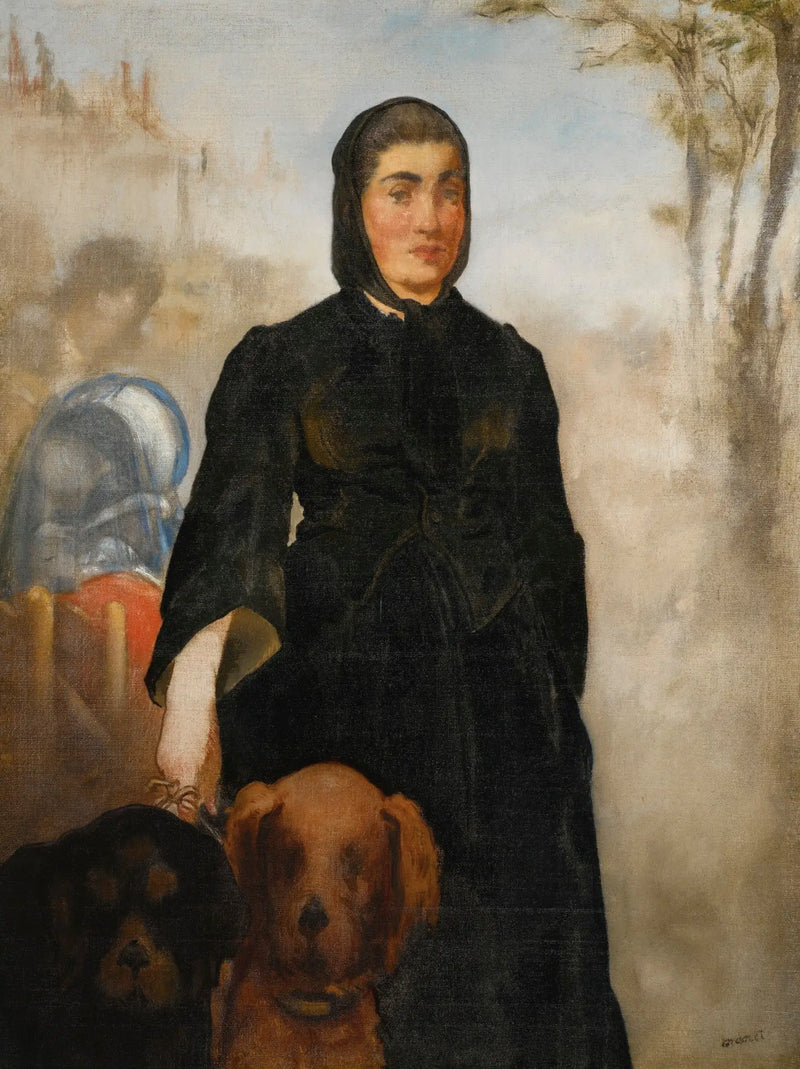 Frau mit Hunden - Édouard Manet