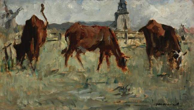Reproduction du tableau « Vaches au pâturage - Édouard Manet » par Alpha Reproduction en peinture à l’huile