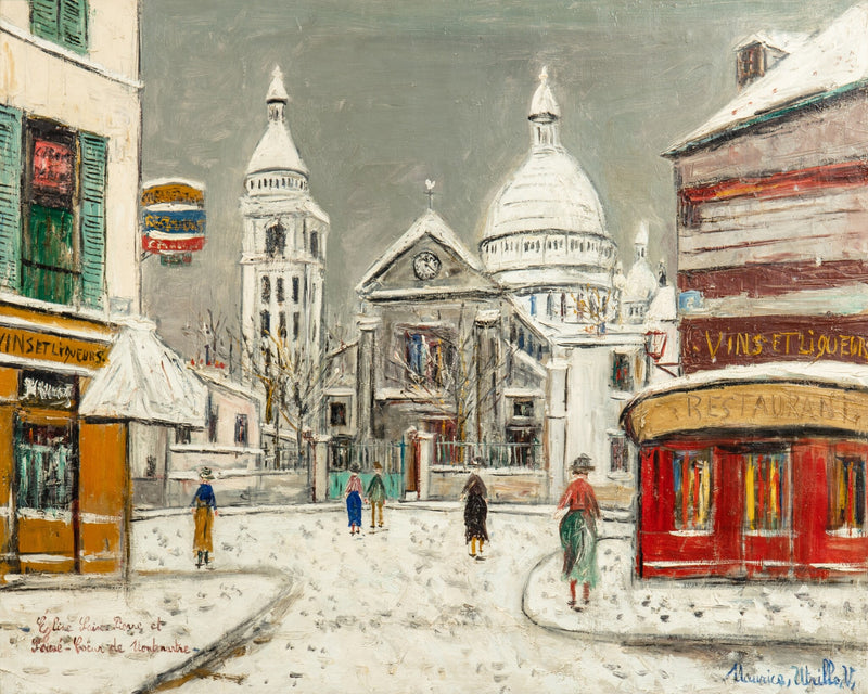 Église Saint-Pierre et Sacré-Cœur de Montmartre sous la neige (1930) - Maurice Utrillo