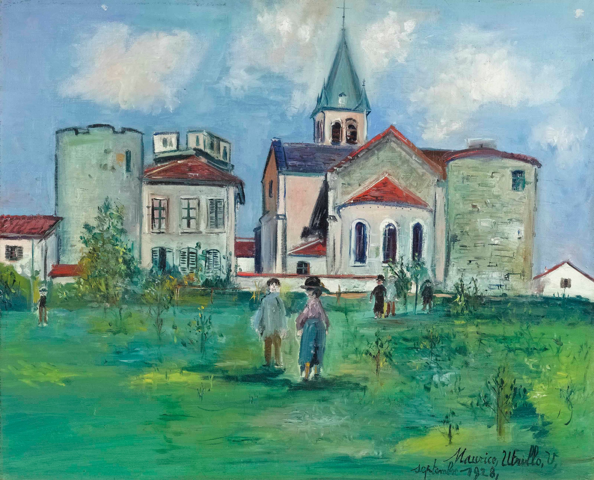 Église d'Ambérieux-en-Dombes (Ain) - Maurice Utrillo