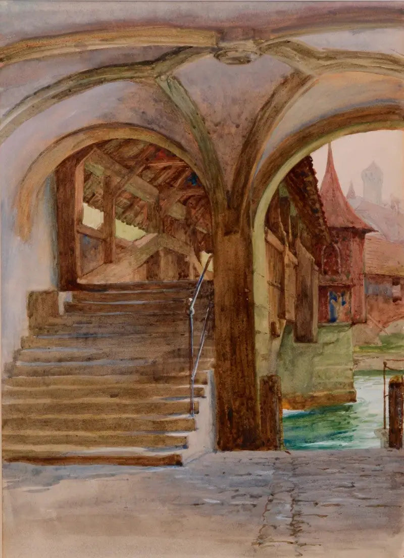 Brücke der Kapelle am Vierwaldstättersee - Frank Bernard Dicksee