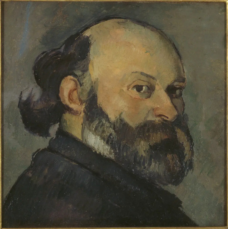 Porträt des Künstlers, der über seine Schulter schaut - Paul Cézanne