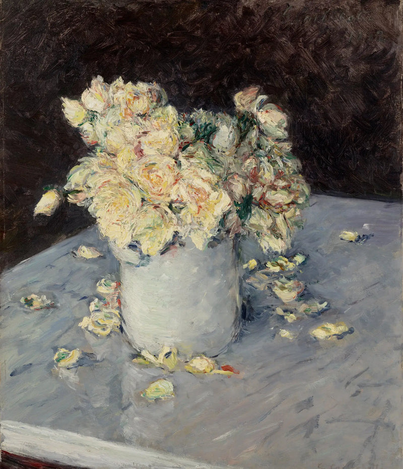Gelbe Rosen in einer Vase - Gustave Caillebotte