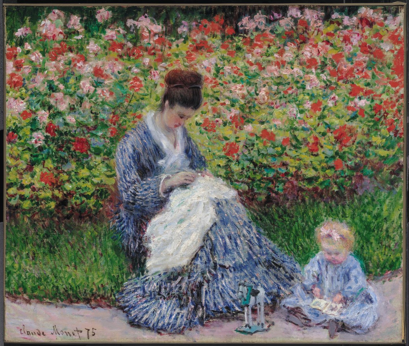 🌼 Camille Monet und das Kind im Garten – Claude Monet (1875)