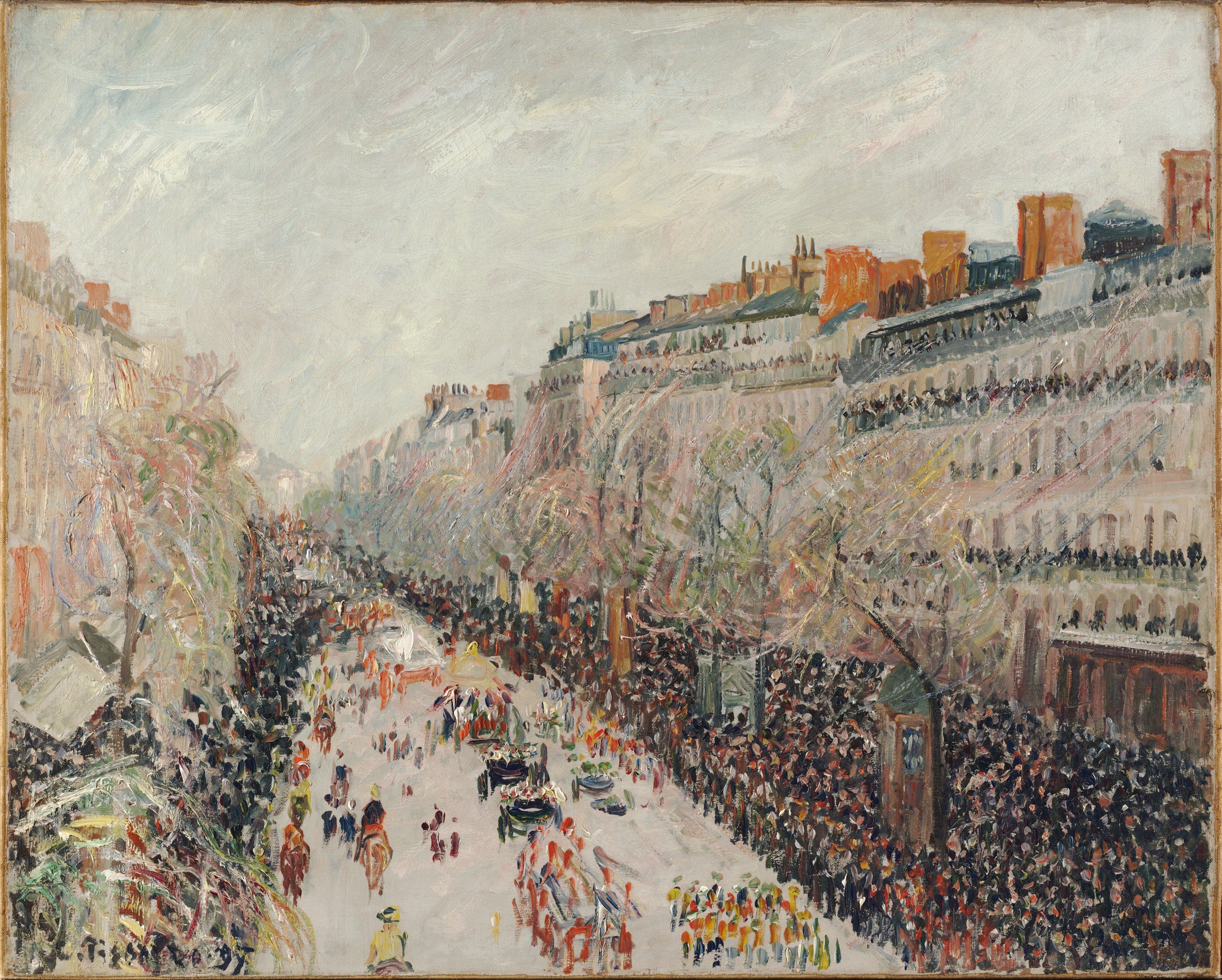 Reproduction du tableau « Boulevard Montmartre, Mi-Carême - Camille Pissarro » par Alpha Reproduction en peinture à l’huile