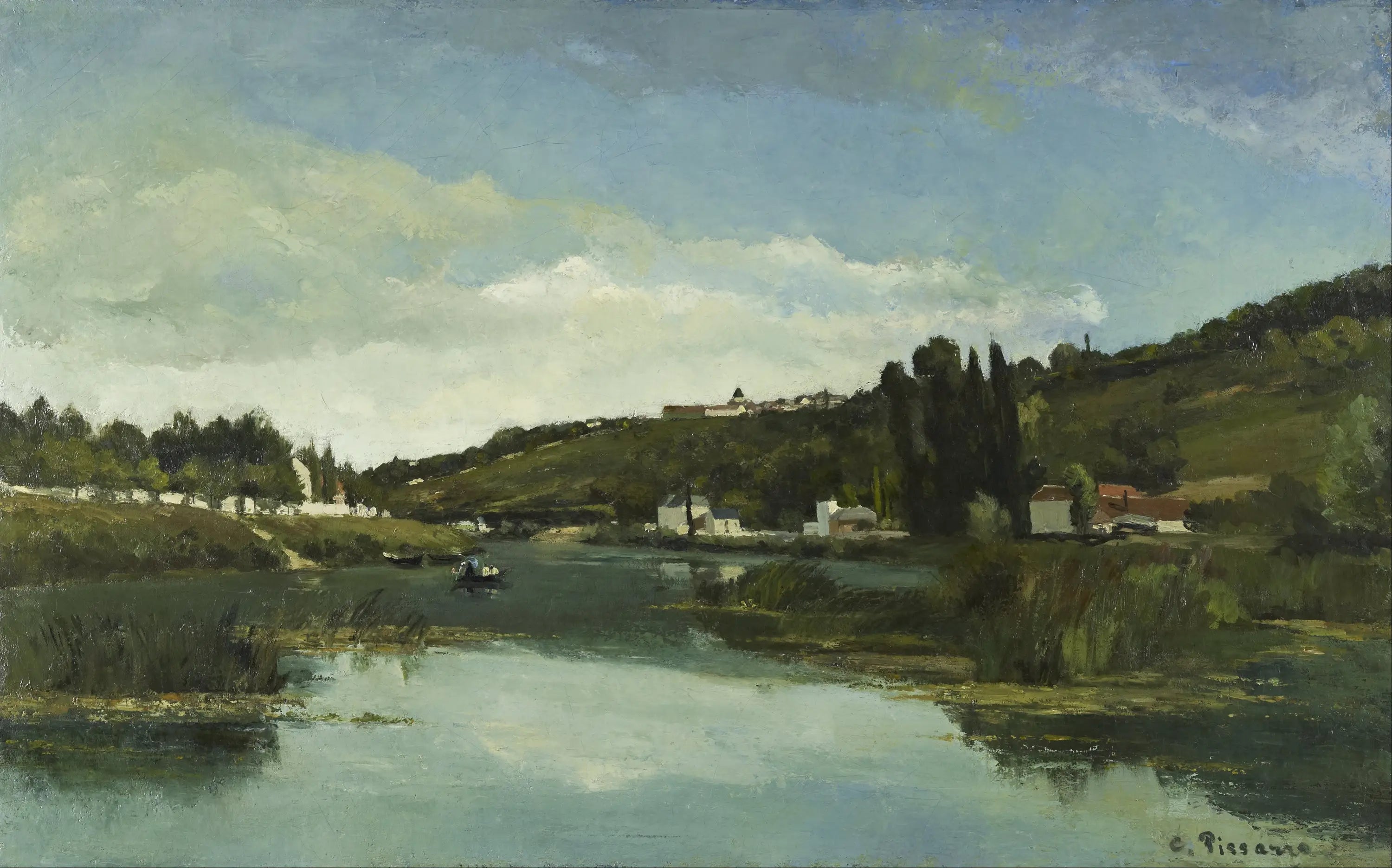 Reproduction du tableau « La Marne à Chennevières - Camille Pissarro » par Alpha Reproduction en peinture à l’huile