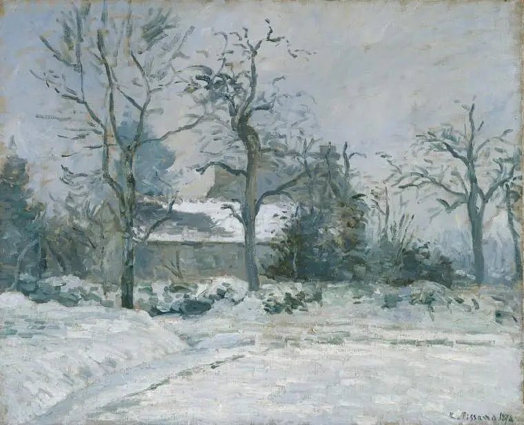 Das Haus der Piette, Montfoucault, Schneeeffekt - Camille Pissarro