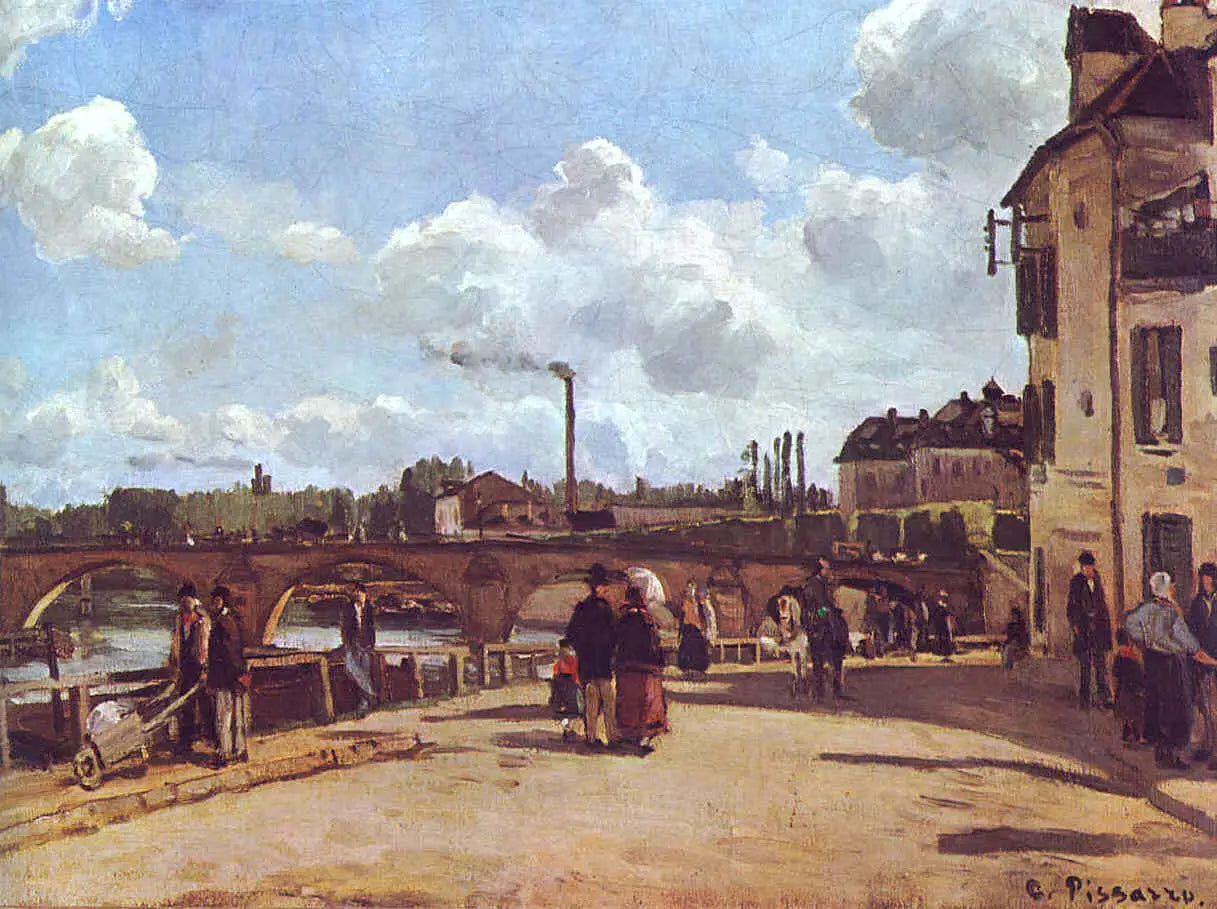 Reproduction du tableau « Vue de Pontoise Quai du Pothuis - Camille Pissarro » par Alpha Reproduction en peinture à l’huile