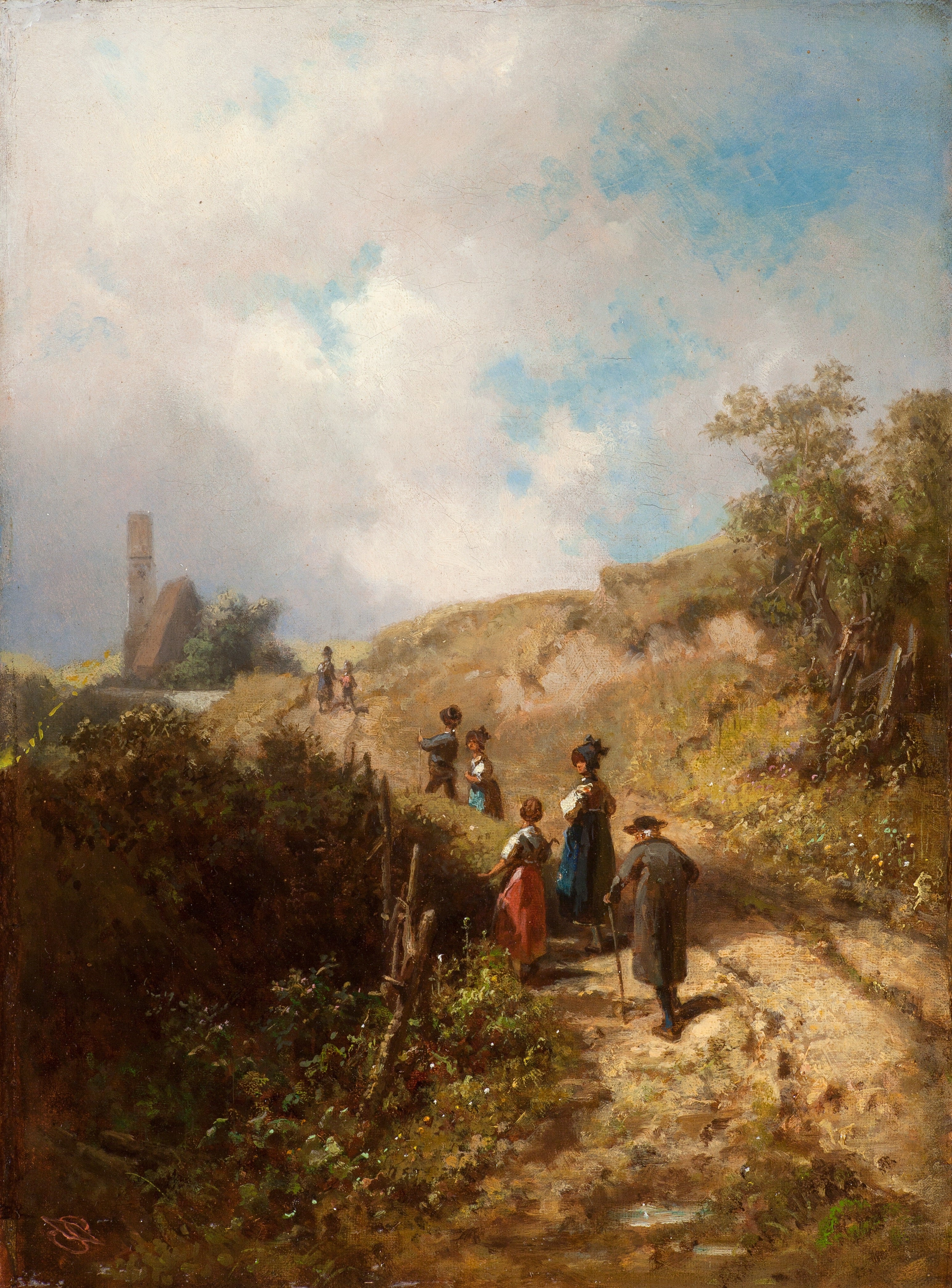 Der Weg zur Kirche - Carl Spitzweg