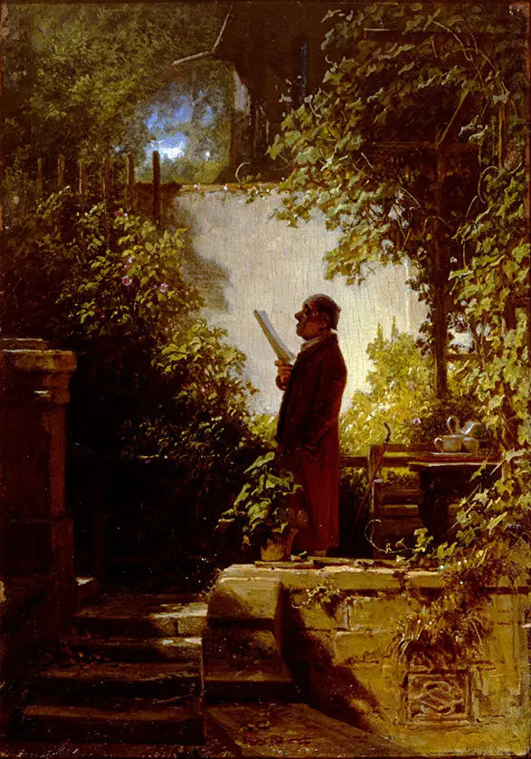 Der Zeitungsleser im Garten - Carl Spitzweg