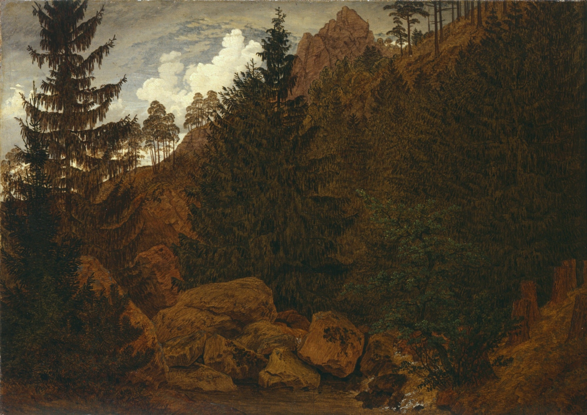 Reproduction du tableau « Rochers - Caspar David Friedrich » par Alpha Reproduction en peinture à l’huile