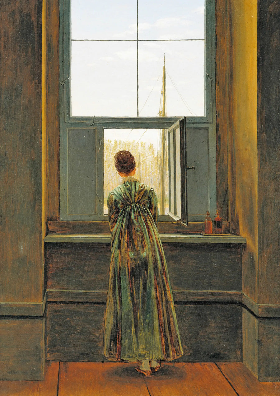 Frau am Fenster - Caspar David Friedrich