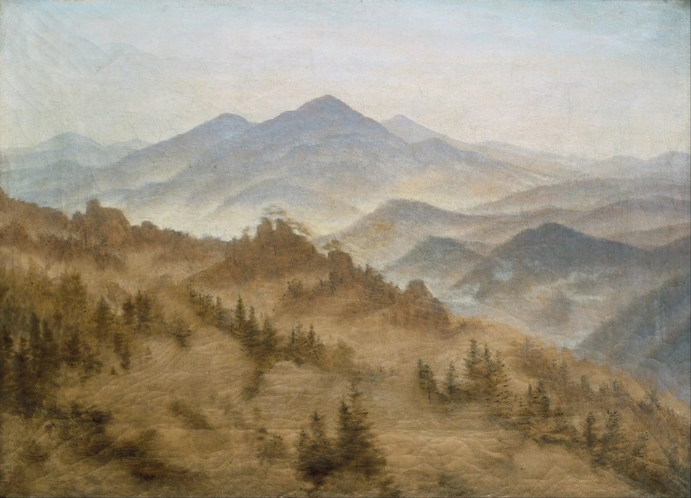 Paysage avec le mont Rose dans la Suisse bohème - Caspar David Friedrich image 1 reproduction réalisée par Alpha Reproduction