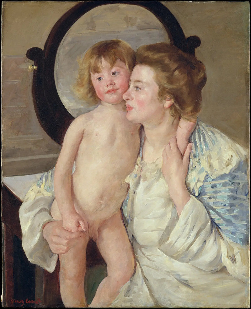 Mutter und Kind (Der ovale Spiegel) - Mary Cassatt