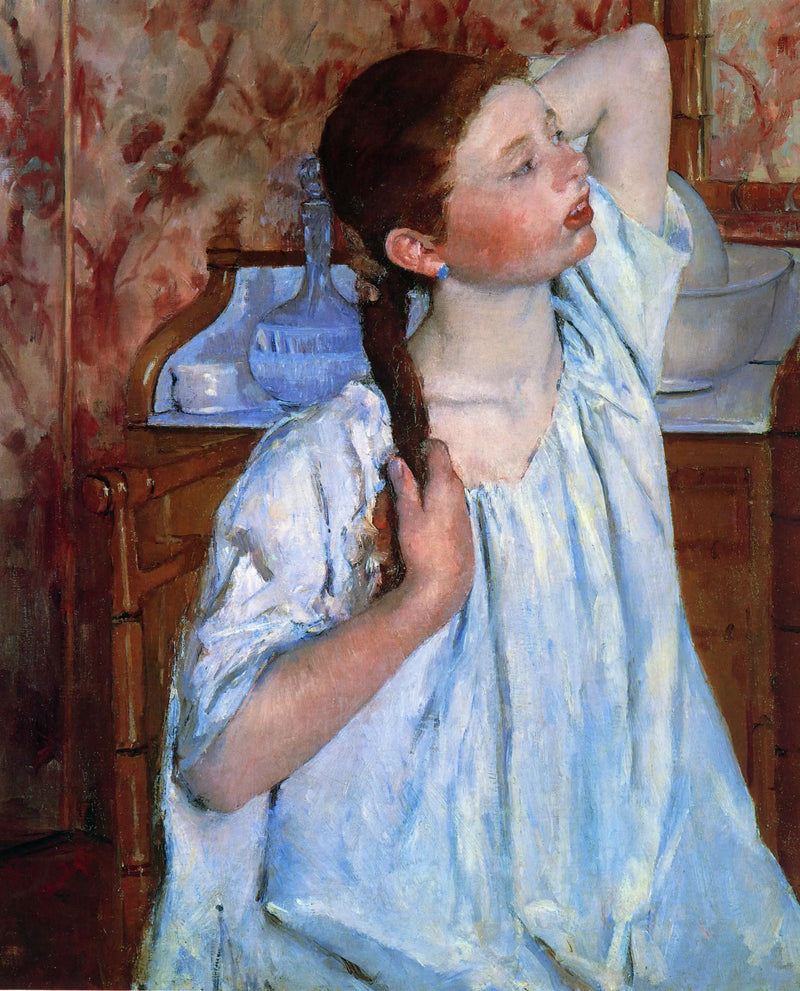 Mädchen, das sich die Haare frisiert - Mary Cassatt