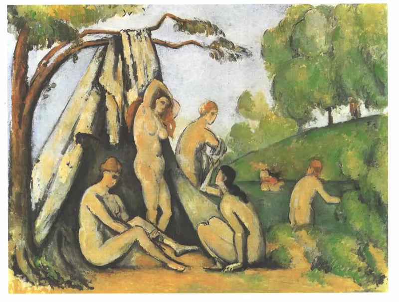 Badende vor dem Zelt - Paul Cézanne