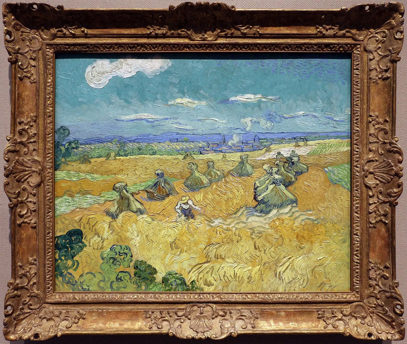 Weizenfeld mit Garben und Mähdrescher - Vincent van Gogh