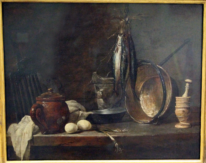 Menü für Fisch und Küchenutensilien - Jean Siméon Chardin
