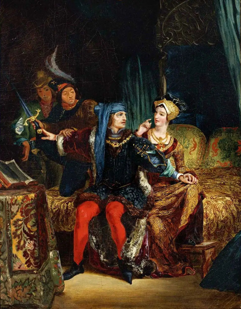 Reproduction du tableau « Charles VI et Odette de Champdivers - Eugène Delacroix » par Alpha Reproduction en peinture à l’huile