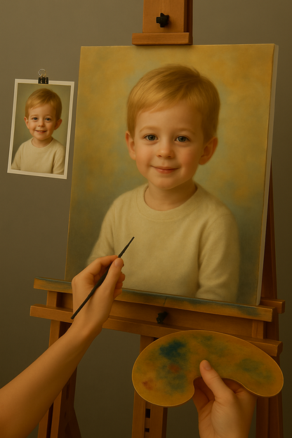 🎨 Personalisierbares Kinderbild – Einzigartiges Ölgemälde