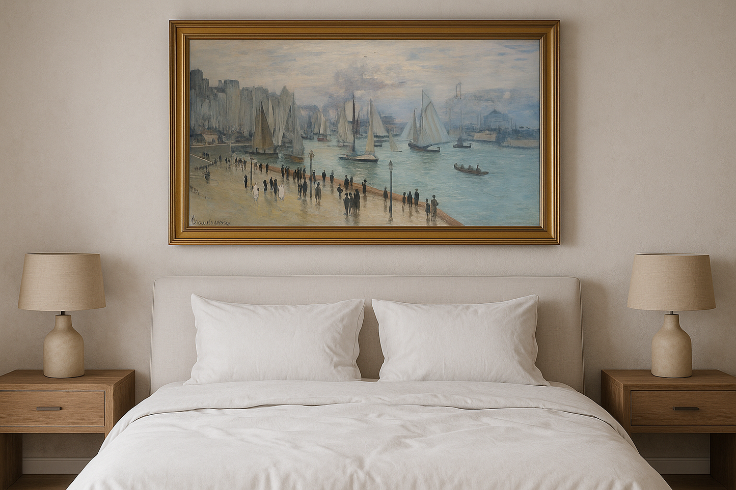 🌊 Le Havre Fischerboote verlassen den Hafen Claude Monet (1874)