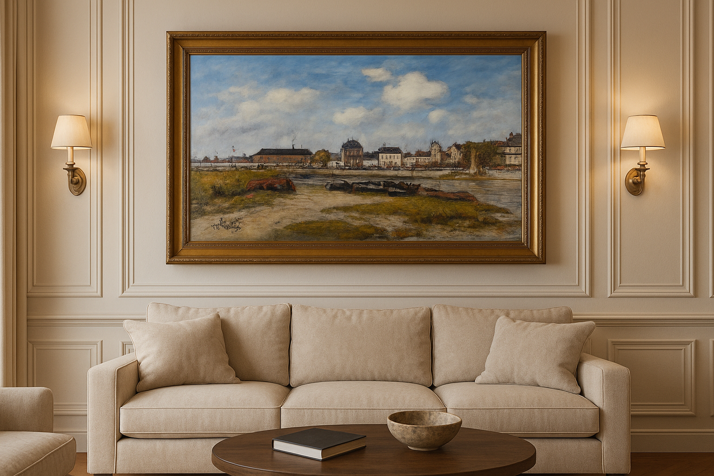 Der Hafen von Trouville, bei Ebbe - Eugène Boudin