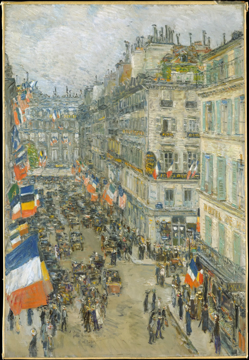 14. Juli, rue Daunou, 1910 - Childe Hassam