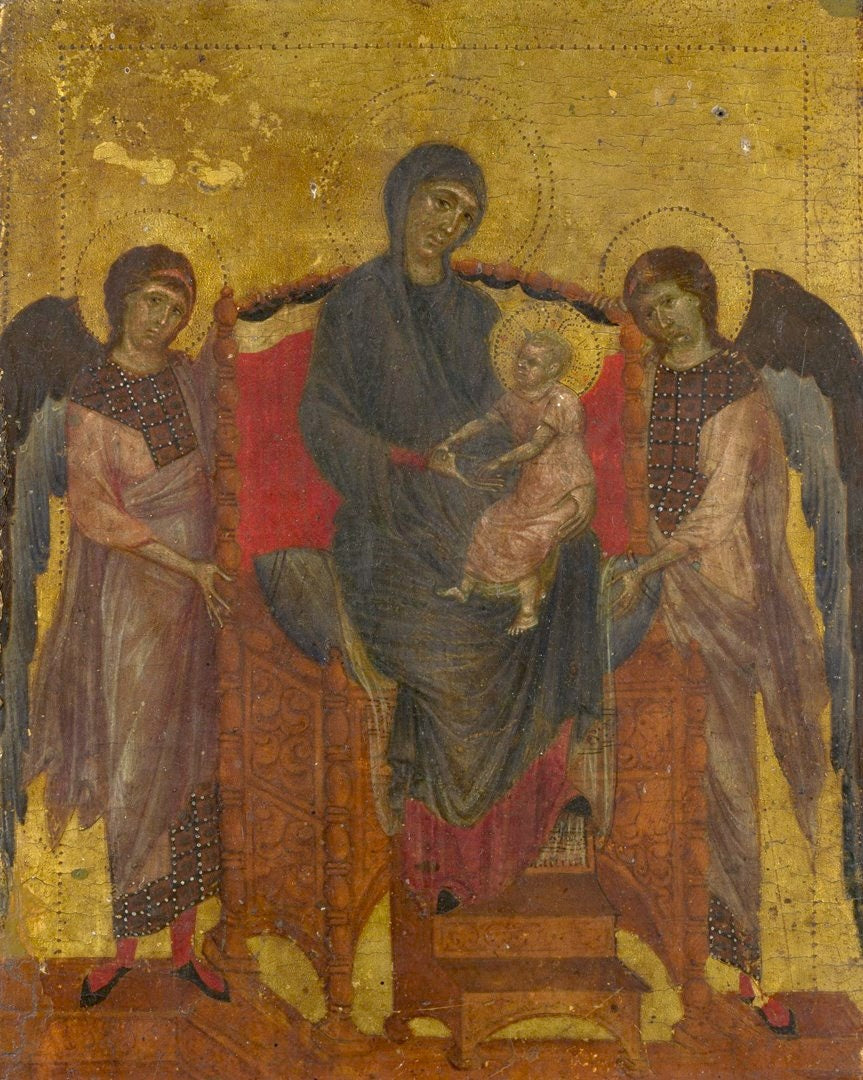 Vierge à l’Enfant trônant et entourée de deux anges - Cimabue - Alpha Reproduction