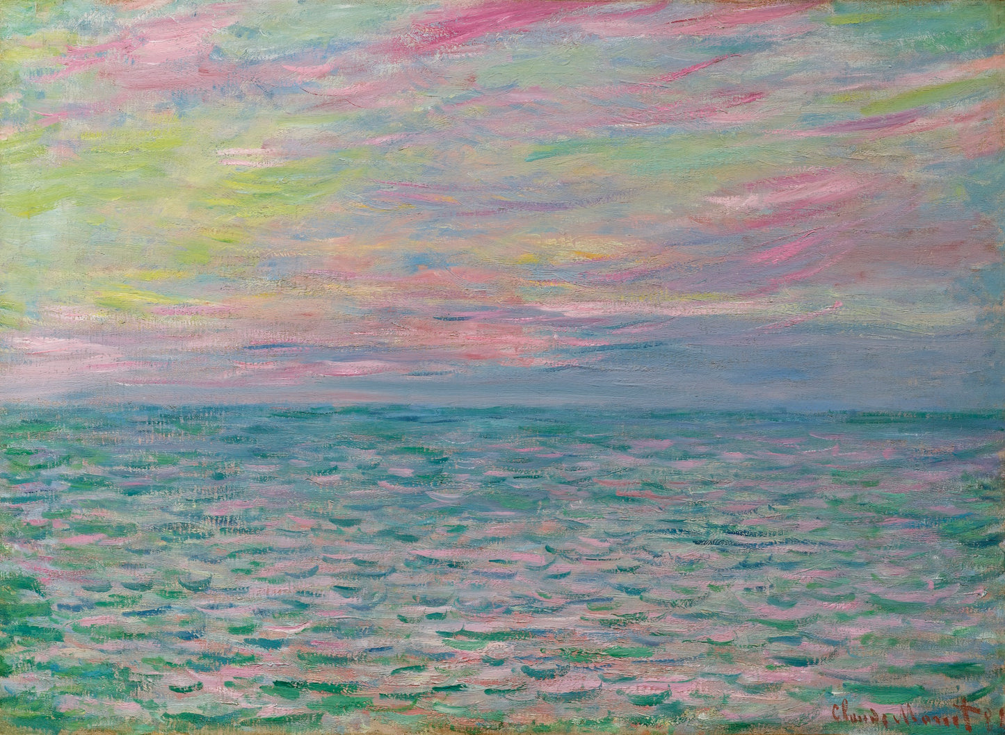🌅 Sonnenuntergang in Pourville, offene See – Claude Monet (1882)
