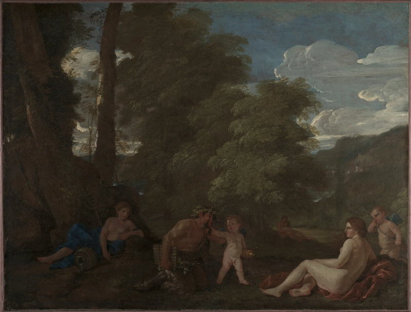 Landschaft mit einer Nymphe und einem Satyr - Nicolas Poussin