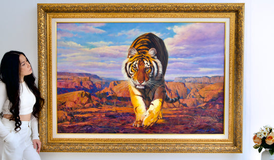 Tiger auf der Jagd – Somchai | 150 x 100 cm 