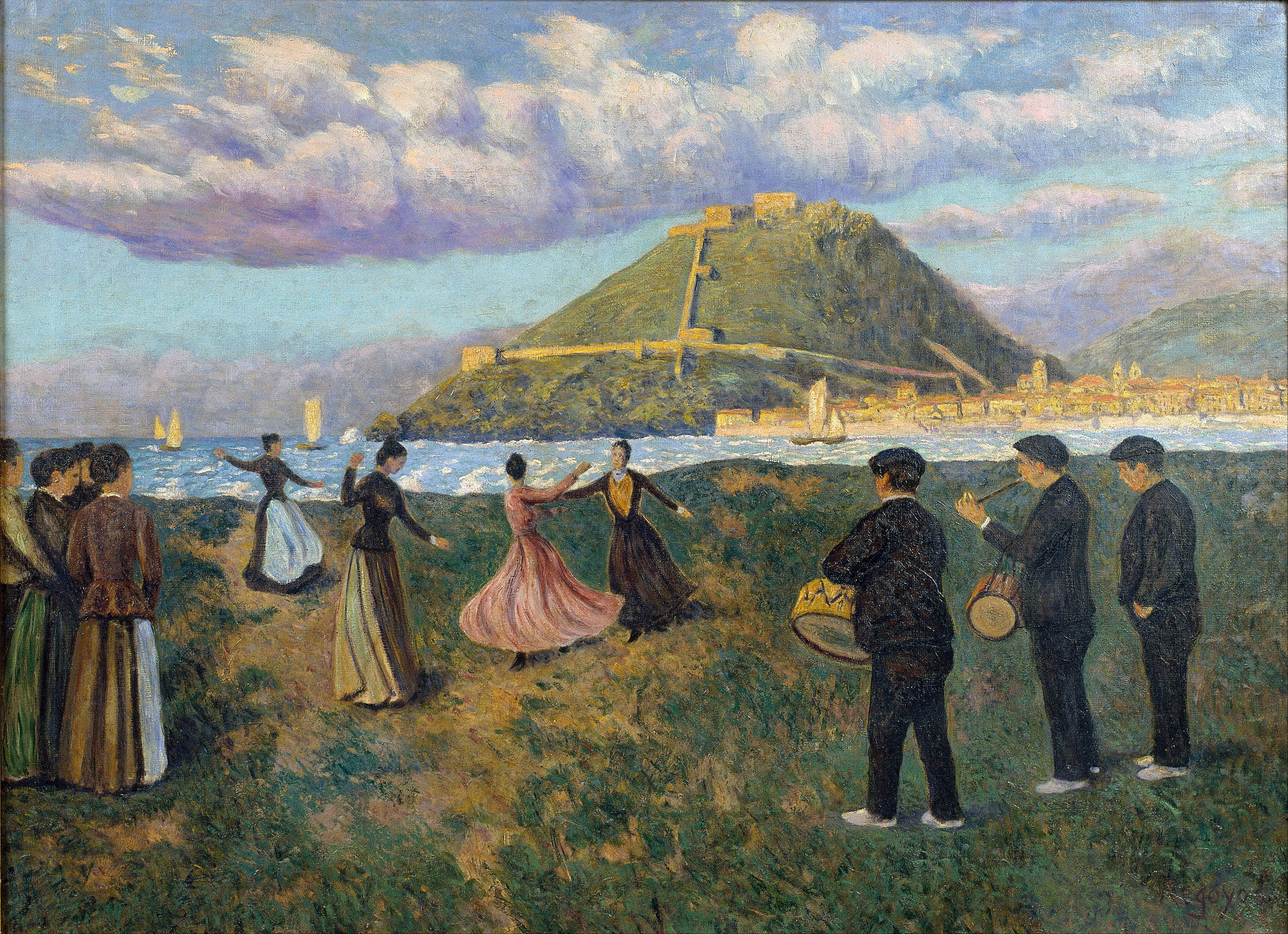 Fête basque (danse à El Antiguo Saint-Sébastien) - Darío de Regoyos - Alpha Reproduction