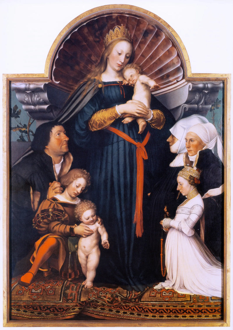 Die Jungfrau und das Kind mit der Familie des Bürgermeisters Meyer - Hans Holbein der Jüngere