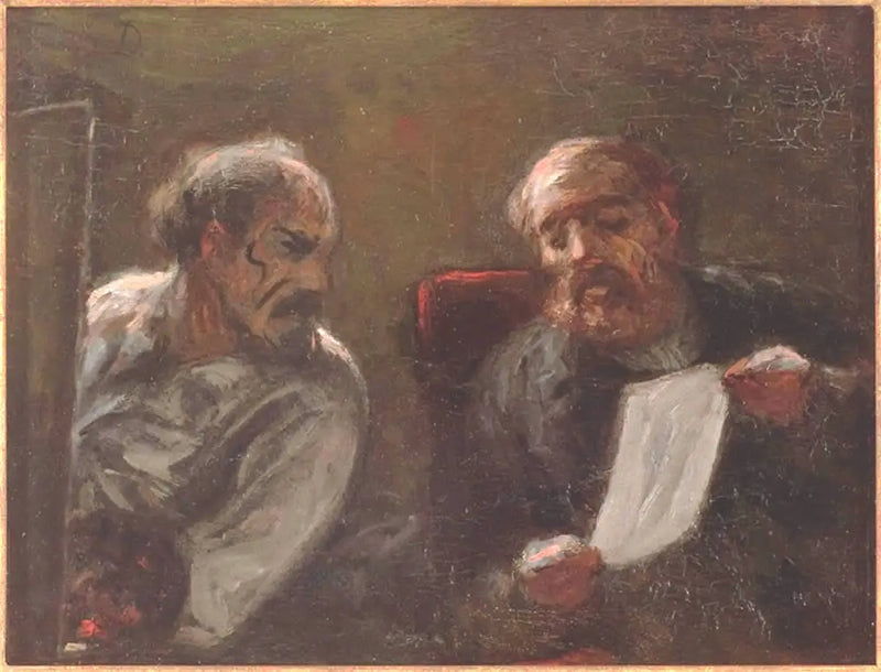 Plauderei im Atelier - Honoré Daumier