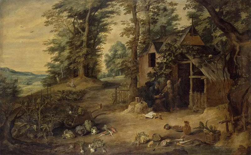 Landschaft (Begegnung von Sankt Antonius und Sankt Paulus) - David Teniers der Jüngere