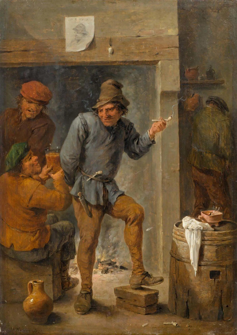 Männer, die in einer Taverne rauchen und trinken - David Teniers der Jüngere