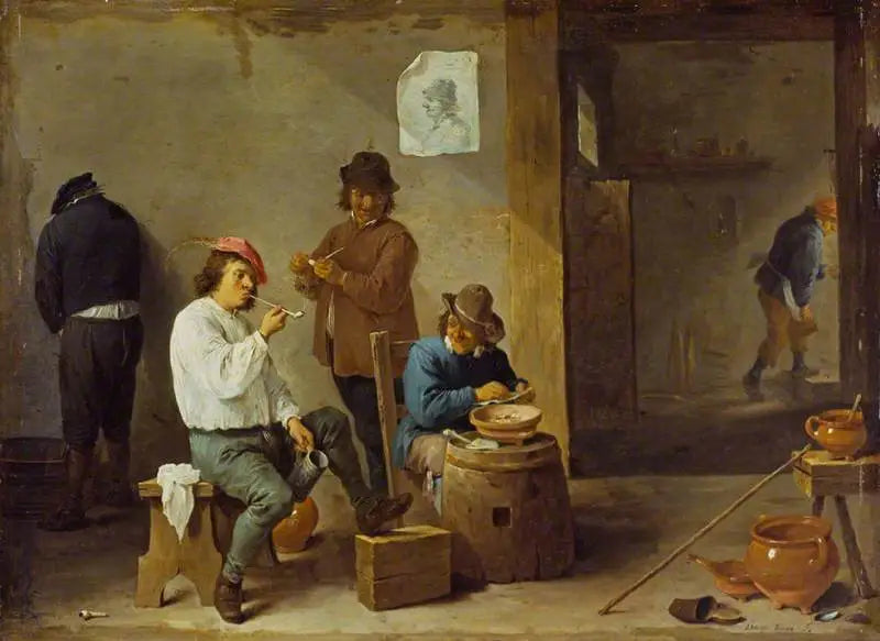 Raucher um einen Fass - David Teniers der Jüngere