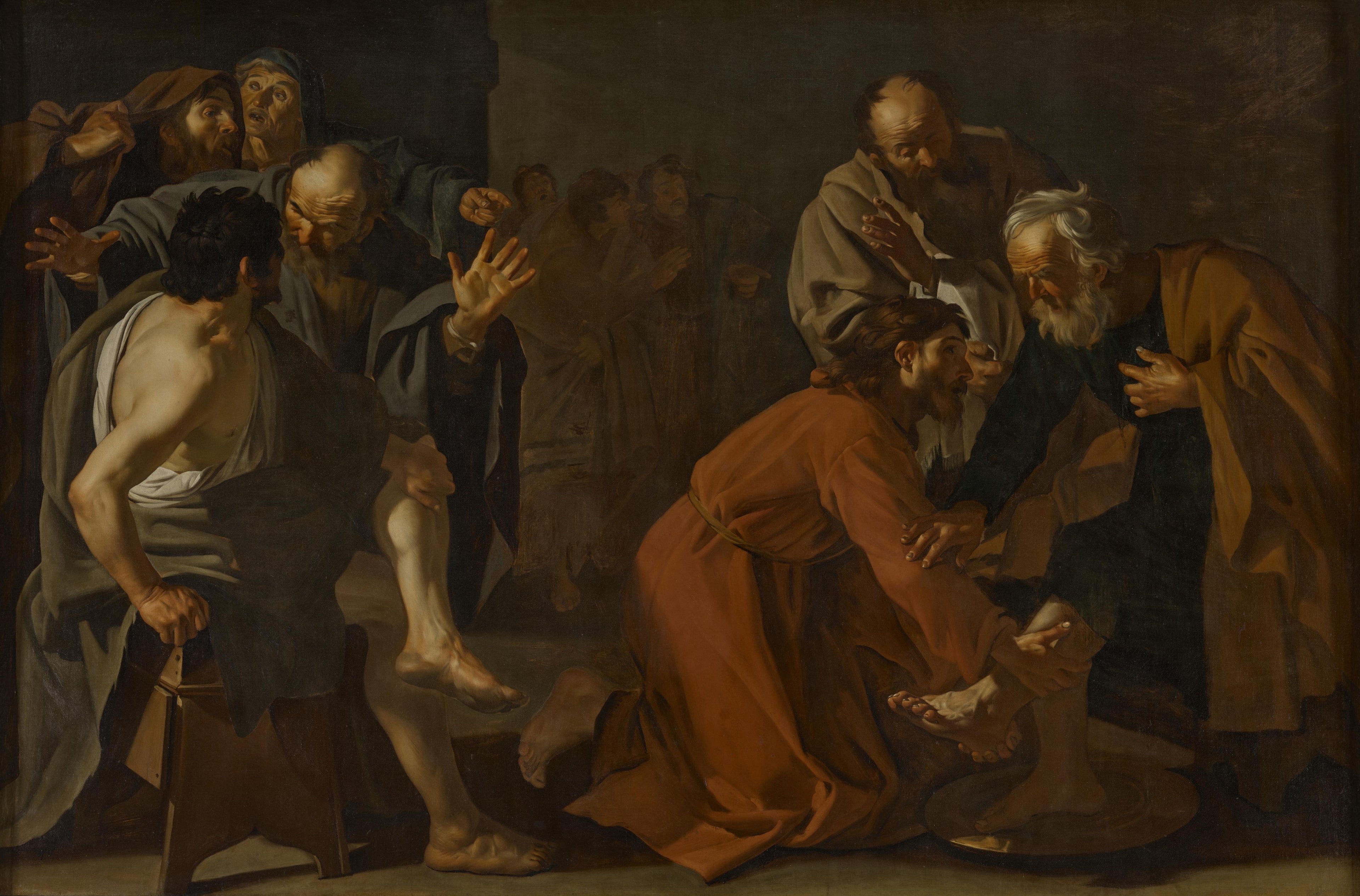 Le Christ lavant les pieds de saint Pierre (Jean 13:1-20) - Dirck van Baburen