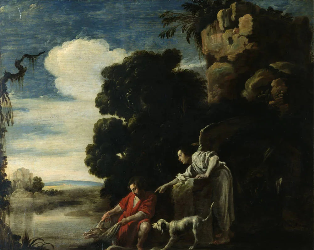 Tobie et l'Ange - Domenico Fetti image 1 reproduction artisanale de tableau