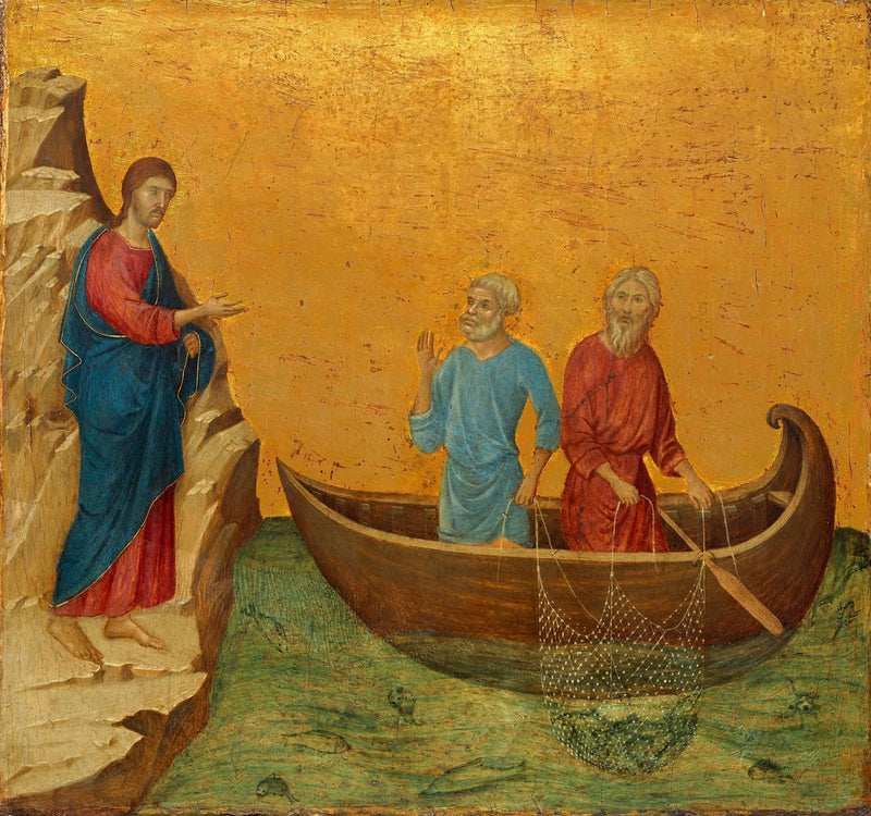 Der Ruf der Apostel Petrus und Andreas - Duccio di Buoninsegna