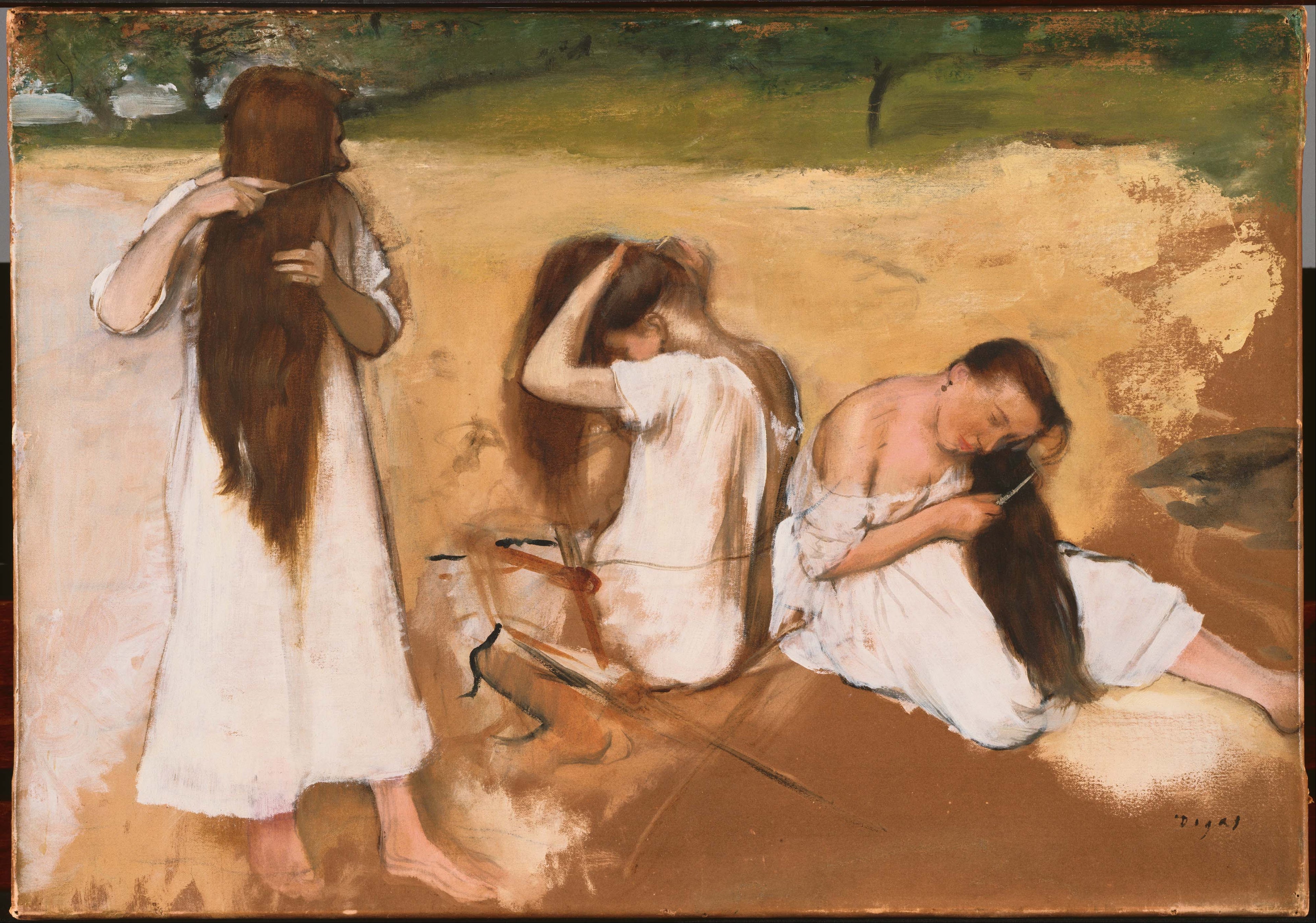 Reproduction du tableau « Femmes se peignant les cheveux - Edgar Degas » par Alpha Reproduction en peinture à l’huile