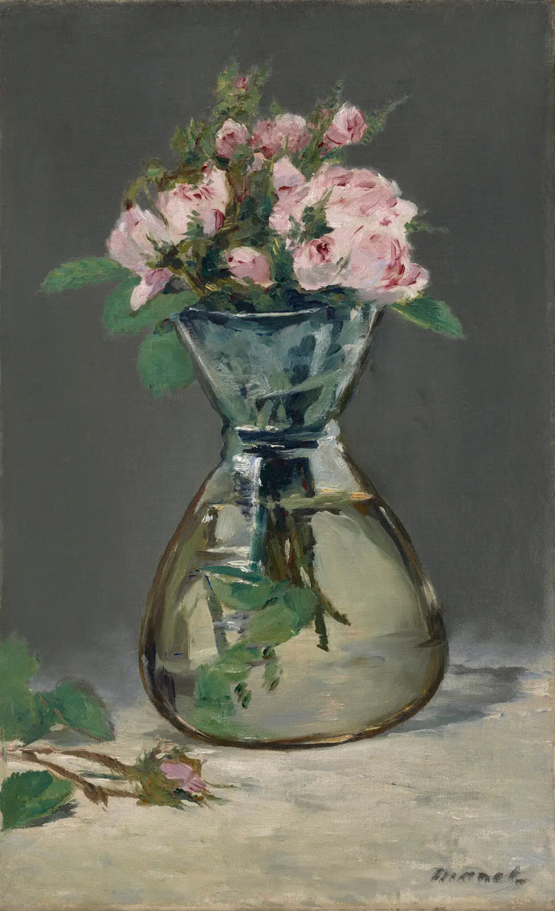 Moosrosen in einer Vase - Édouard Manet