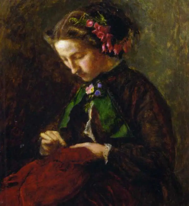 Euphemia 'Effie' Chalmers Gray, Mme John Ruskin (1828-1898), später Lady Millais, mit Digitalis in ihren Haaren (Digitale) - John Everett Millais