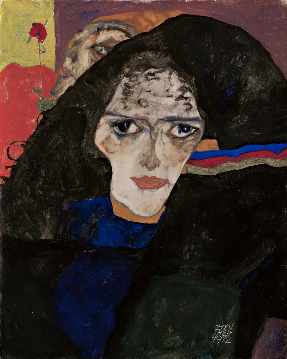 Reproduction du tableau « Femme en deuil - Egon Schiele » par Alpha Reproduction en peinture à l’huile
