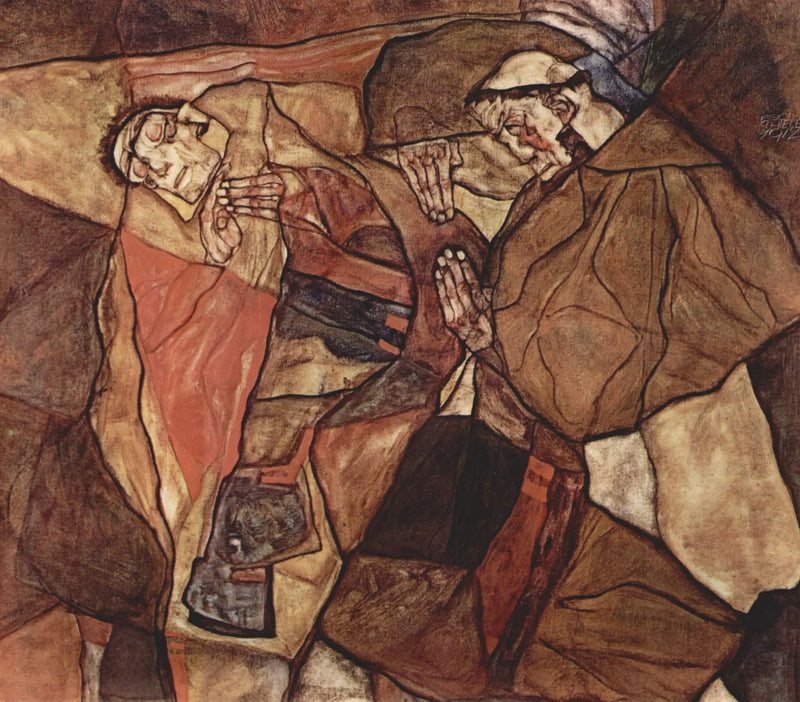 Agonie (Der Kampf auf Leben und Tod) - Egon Schiele