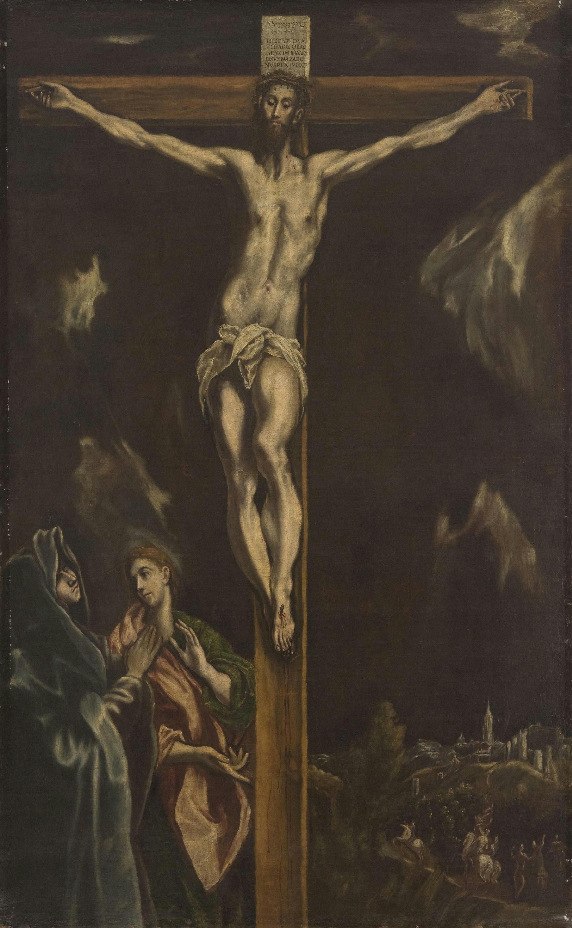Kreuzigung mit der Jungfrau Maria und dem heiligen Johannes dem Evangelisten - El Greco