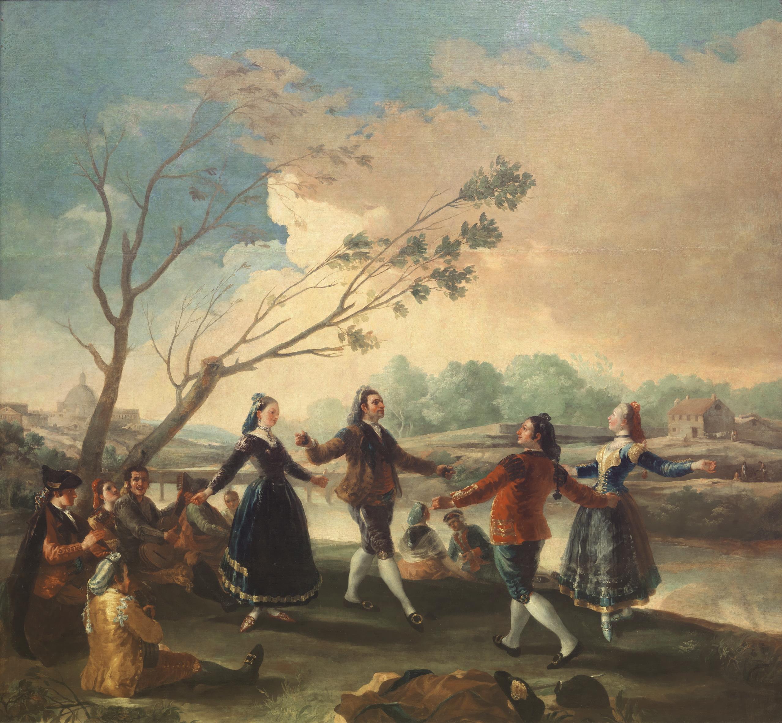 Reproduction du tableau « Danse sur les rives du Manzanares - Francisco de Goya » par Alpha Reproduction en peinture à l’huile